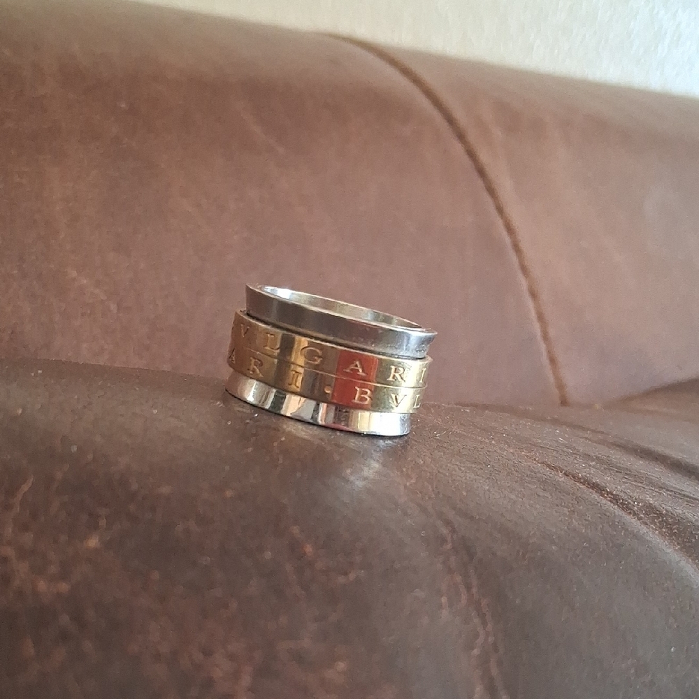 Bulgari Silver and Gold Jewelry Ring